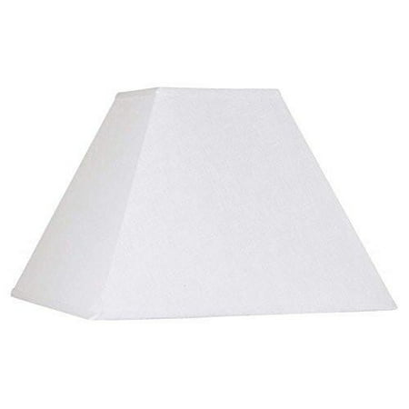 White Linen Six Inch Square Mission Style Nickel Clip On Chandelier Lampshade
