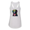 thumbnail image 2 of Love Can Make a Tail Wag Pitbull Dog Lover Ladies Racerback Tank Top, White, Medium, 2 of 3