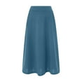thumbnail image 4 of Jkety Women Chiffon Mopping Floor Length Big Hem Solid Beach High Waist Maxi Skirt Midi Skirts for Women Blue,L, 4 of 5
