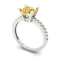 thumbnail image 2 of Solitaire with Accents Engagement Ring for Women - 1.71ct Natural Citrine in 14K White Gold Promise Ring, 2 of 6