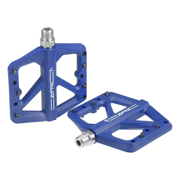 Unique Bargains 1 Pair Nylon Rear Foot Peg Flat Pedal Footrests Blue Fit 9/16 Inch Axles BMX MTB Bike Bicycle