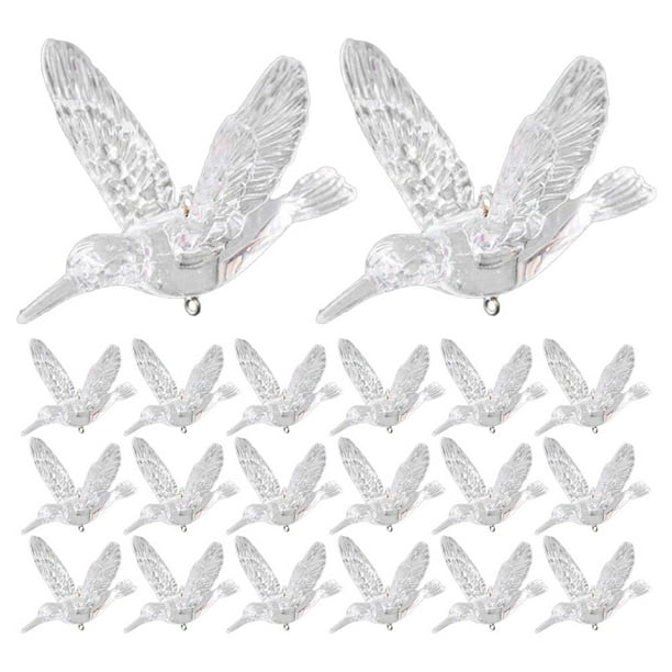 20 piezas de colibríes voladores para techo de boda, adornos transparentes para fiestas.