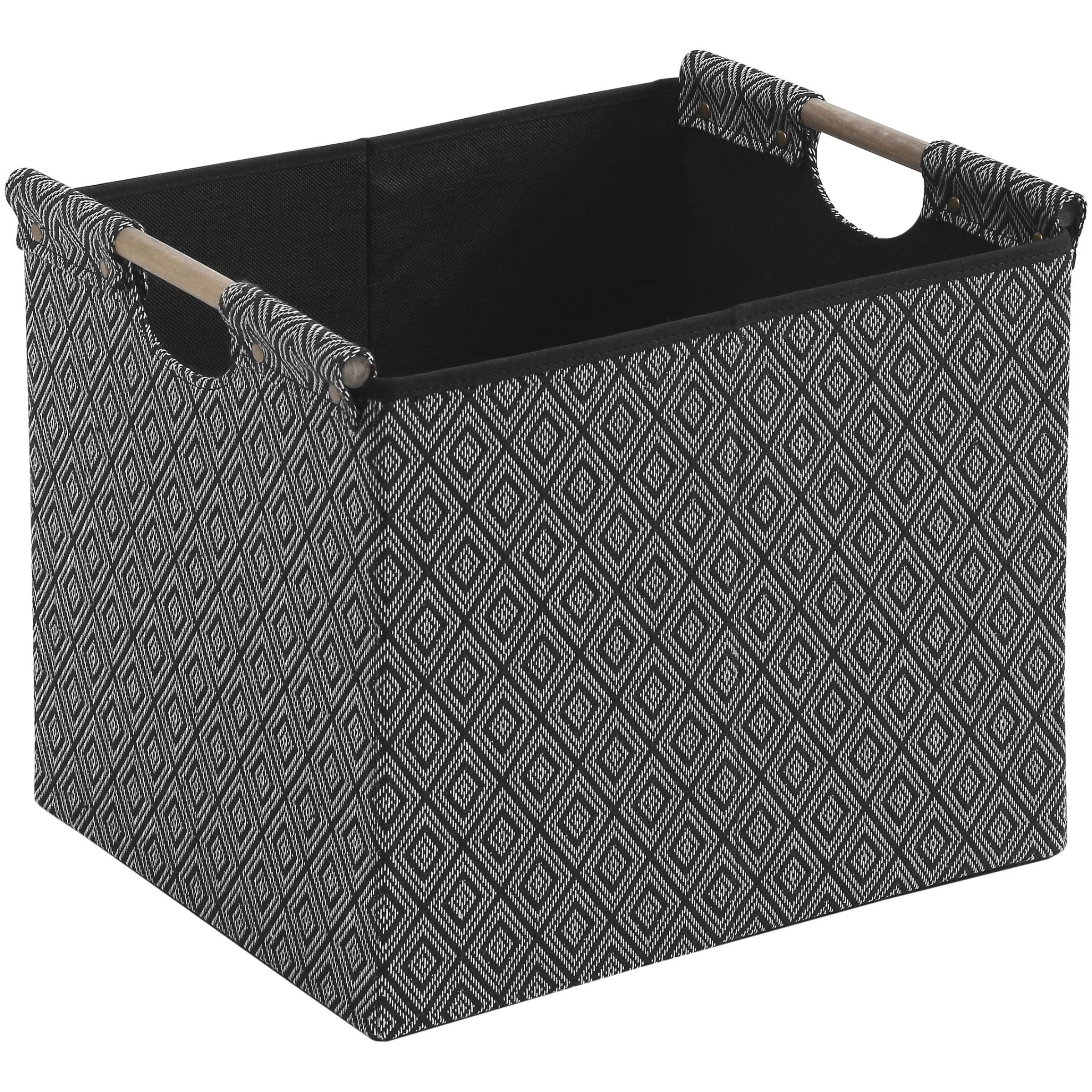 Better Homes and Gardens® Diamond Woven Storage Bin,Black and White