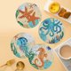 thumbnail image 2 of Mantel Individual Pintado Con Diamantes 4 Piezas Con Soporte Cgtredaw Vida Marina # 1, 2 of 8