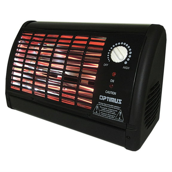 Optimus H-2218BK 1,320-Watt Portable Fan-Forced Radiant Heater with Thermostat (Black)
