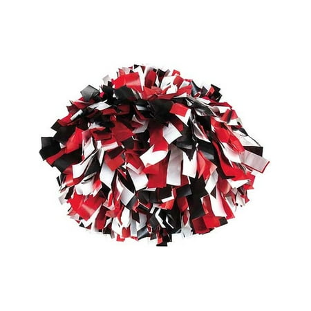 Pizzazz Black Red White 3 Color Plastic Cheer Single Pom Pom
