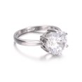 thumbnail image 3 of Yoursfs 2Ct Engagement Promise Rings Anniversary Bands For Women White Gold Plated Classic 6-Prong Setting Round Cut CZ Solitaire Rings (Size 7), 3 of 7