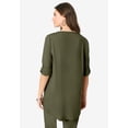 thumbnail image 3 of Roaman's Women's Plus Size Zip Front Ultrasmooth Fabric Tunic, 3 of 3