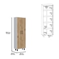 thumbnail image 2 of Miekor Furniture Multistorage Cabinet 71"H, Five Internal Shelves, Two Doors, White/Macadamia B5A7346, 2 of 5