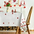 thumbnail image 3 of Valentine Tablecloth 60×60 Inch Square, Red Hearts Green Plants Washable Table Cover for Party Picnic Dinner Decor, 3 of 6