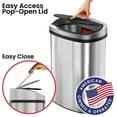 thumbnail image 2 of 13 Gallon Stainless Steel Press Lid Kitchen Trash Can with AbsorbX, 2 of 6