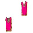 thumbnail image 2 of maskred Robe de Plage Mode Femme Vacances Boho Ethnique Élégante Tunique Ample Rose 2Set, 2 of 6