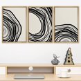thumbnail image 2 of PixonSign Framed Canvas Print Wall Art Set Geometric Black Spiral Ring Circle Landscape Abstract Shapes Illustrations Modern Art Boho Decorative for Living Room, Bedroom, Office - 24"x36"x3 NATURAL, 2 of 5