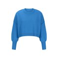 thumbnail image 4 of RXIRUCGD Pull Décontracté pour Femmes Col Rond Ample Manches Longues, Bleu Ciel, Taille : S, 4 of 6