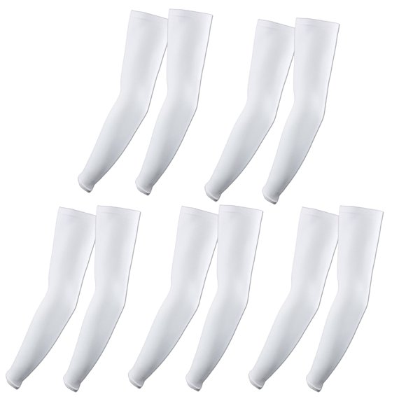 Pack of 5, The Elixir Golf Premium Sun UV Protective Compression Arm Sleeves Arm Cooler Tattoo Cover, Ideal for Golf, Cycling, Hiking, Camping, Driving, Bike, All Outdoor Activities