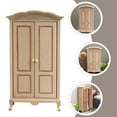 thumbnail image 4 of CTIRCHIU 1Pack Wooden Tiny Closet Khaki Miniature Wardrobe Rectangular Design for Home Decoration and Props, 4 of 8