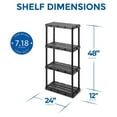 thumbnail image 3 of Ditangy 4 Shelf Knect-A-Shelf Ventilated Light Duty Storage Unit 12 x 24 x Organizer for Home, Garage, Basement & Laundry, Black, 3 of 9