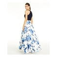thumbnail image 2 of CITY STUDIO Womens White Lace Floral Sleeveless Halter Full-Length A-Line Prom Dress 3, 2 of 4