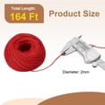 thumbnail image 2 of Uxcell 164 Feet Natural Jute Twine String, 2mm Twine String Color Jute Twine Jute Rope for DIY Art Crafts Gift Wrapping Decoration Packing Gardening Plant Hanger, Red, 2 of 6