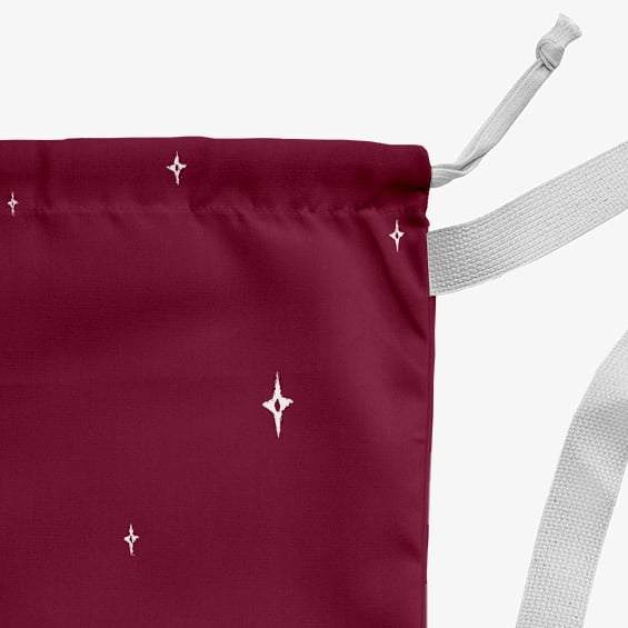 Simply Daisy Canvas Shining Stars 18 x 29 in Cranberry Laundry Bag