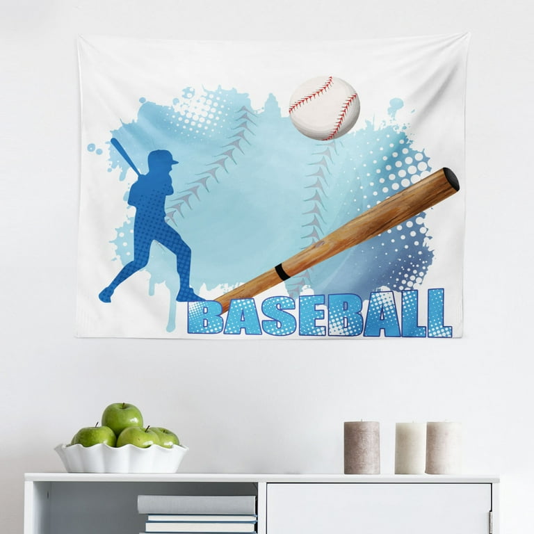 Baseball Tapestry Players in Different Positions in Playground Action Catcher Pitcher Modern Sports Fabric Wall Hanging Decor for Bedroom Living Room Dorm 2 Sizes Multicolor by Ambesonne Walmart