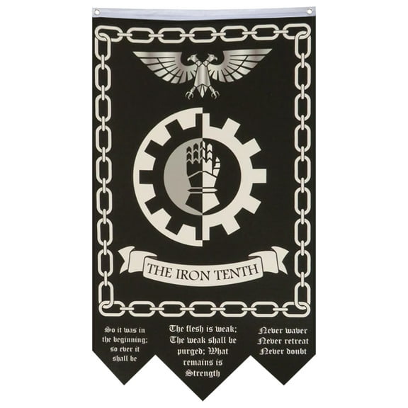 Wargame Style Iron Hands 10th Flag Banner Home Yard Garden Decor 30x50in