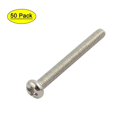 

50Pcs M2 x 18mm Stainless Steel Pan Head Machine Screw Bolts