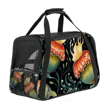 Sea Slug Fabric Dog Carrier Bag with 900D Oxford Cloth Base and Nylon Webbing - 17x10x11.8 in - Pet Travel Tote for Small Pets - Durable
