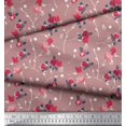 thumbnail image 3 of Soimoi Moss Georgette Fabric Leaves, & Rose Floral Print Fabric by The Yard 42 Inch Wide, 3 of 3