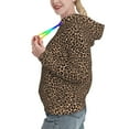 thumbnail image 2 of Wukai Brown Leopard Print Womens Hoodies Fleece Sweatshirts Long Sleeve Sweaters Pullover Fall Outfits Winter Clothes-Small, 2 of 7