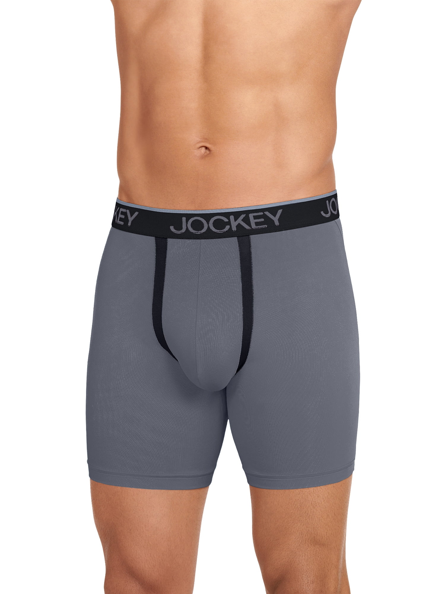 Jockey Essentials® Men's Zero Chafe Pouch Boxer Brief, 6" Inseam, Pack of 3, Separation Underwear, Comfort Workout Underwear, Sizes Small, Medium, Large, Extra Large, 2XL, 3XL, 6849