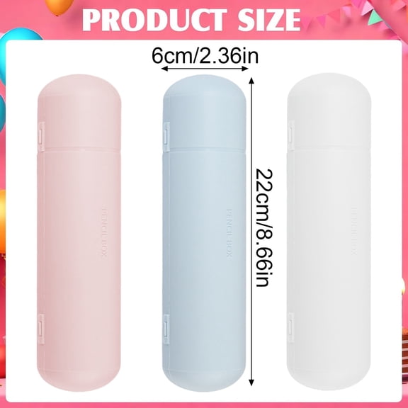 Round Double Layer Pencil Case Large Capacity Portable Stationery Organizer Multiple Colors for Office