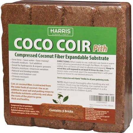 Harris Coconut Coir Pith Expandable Substrate - Compressed Coconut Fiber - 1 lb — Construction & DIY Use, Standard Hardware Spec