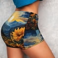 thumbnail image 4 of Fotbe Elegant Sunset Sunflower Seamless Shorts, Womens Workout Shorts High Waist Stretch Booty Short for Gym/Yoga/Running/Biking-Large, 4 of 9