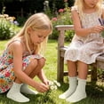 thumbnail image 4 of LckLvx Girls Socks Breathable Ruffle Mesh Crew Socks School Uniform Ankle Socks 1-12 Years, 4 of 5
