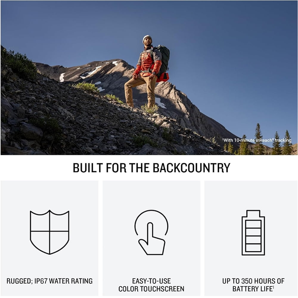 Garmin inReach Mini 3 Plus, Rugged Global Satellite Communicator with Touchscreen 010-03387-10 Bundle with Deco Essentials 2-Pack Emergency Paracord Bracelet and Wearable Front & Rear Safety Light