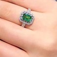 thumbnail image 4 of Green Zircon Inlaid Copper Ring For Women Elegant Durable Fashion Jewelry Sparkling Green Gemstone Statement Piece, 4 of 5
