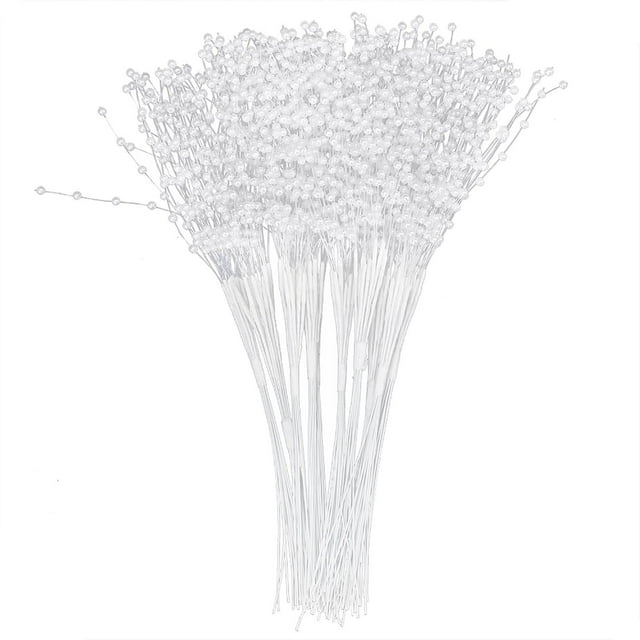 Lot de 100 bâtons de perles en ABS, accessoires de décoration portables pour fête de mariage, blanc