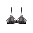 thumbnail image 1 of Conjunto de sujetador sin aro de encaje sexy para novia de boda roja con copa triangular francesa, 1 of 5