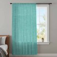 thumbnail image 4 of Vintage Teal Green Sheer Curtains 45 Inches Long, Farmhouse Retro Solid Color Linen Texture Light Filering Curtains, Breathable Simi Curtain Privacy Drapes for Kitchen Bathroom Small Window Treatment, 4 of 9