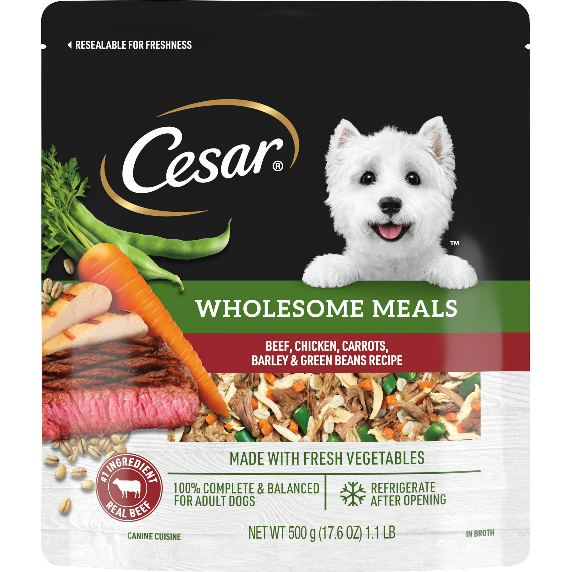 Cesar Wholesome Meals Beef Chicken Carrots Barley & Green Beans Recipe 17.6 Oz
