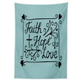 thumbnail image 3 of Ambesonne Hope Tablecloth Rectangular Table Cover, Flowers Hearts Hope Themed, 60"x90", Pale Blue and Black, 3 of 4