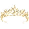 thumbnail image 1 of EeaseMX Tocados de novia, tiara barroca con libélula dorada y cristales de imitación, tiara de boda vintage, corona de reina para boda, cumpleaños, fiesta (dorada), 1 of 8