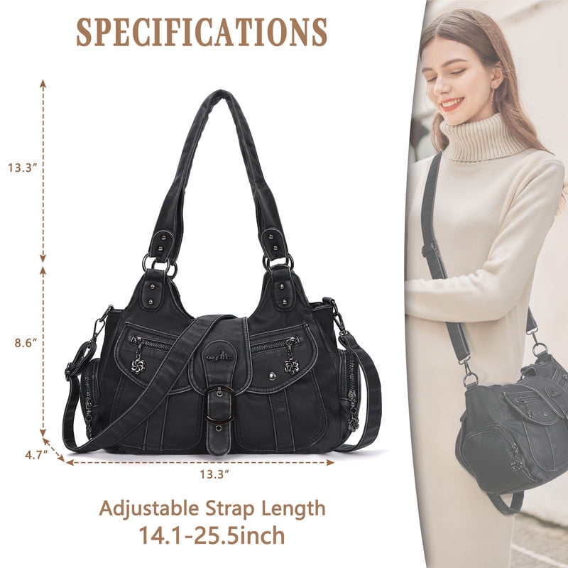 Angel Kiss Hobo Bags for Women Vegan Leather Shoulder Purses and Crossbody Ladies Tote Bags Purse