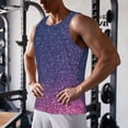thumbnail image 5 of Lsque Violet Glitter Pattern Mens Tank Tops Muscle Athletic Quick Dry Sleeveless Workout Fitness T Shirts Beach Tank Top, Loose-fit Sleeveless Shirt for Men-Medium, 5 of 7