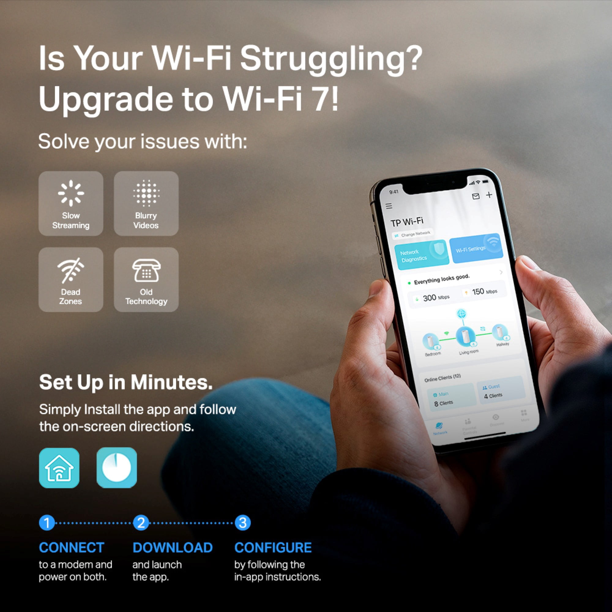 TP-Link Deco Pro WB22000 Tri-Band Wi-Fi 7 Whole Home Mesh Router System, 2-Pack, Covers up to 5,800 Sq Ft, Connects 150+ Devices, 4×2.5G WAN/LAN Ports, Works with All ISPs - Deco WB22000