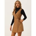 thumbnail image 4 of Vestido de Gamuza Allegra K Cuello En V A-Line Vintage Marrón XS, 4 of 5