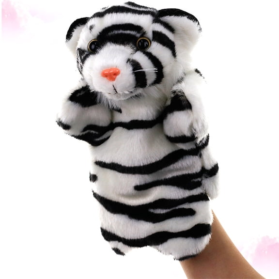 LOLIPPYY Soft Plush Tiger Hand Puppet Toy for Kids, Interactive Animal Puppet for Play - 1 Piece