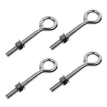 

1/4 x 1-9/16 Stainless Steel Type 316 Welded Eye Bolt - 4 Pack