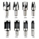 thumbnail image 1 of 8Pcs Wood Plug Cutter Drill Bit Set Carbon Steel Titanium Coated Woodworking Chamfer Drill Bits Straight and Tapered Taper 5/8" 1/2" 3/8" 1/4" Cutting, 1 of 5